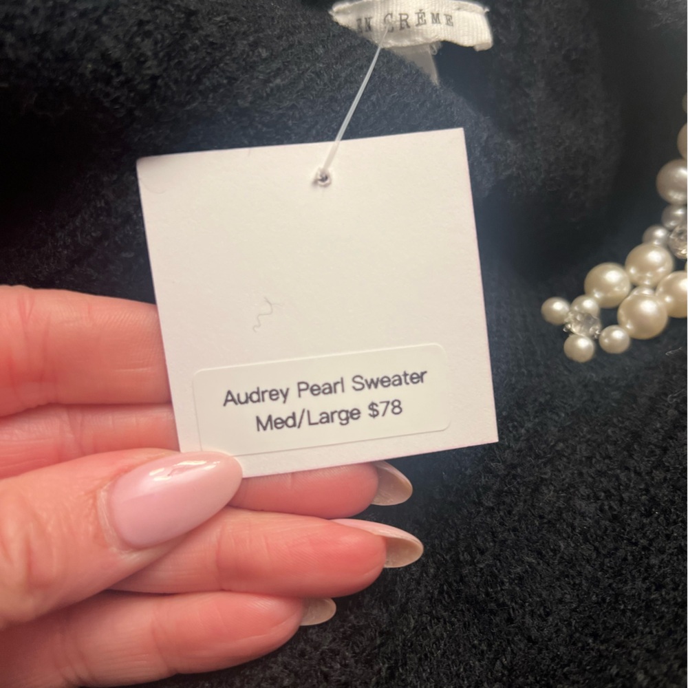 Black Cardigan with Pearl Embellishments - Picture 4 of 4